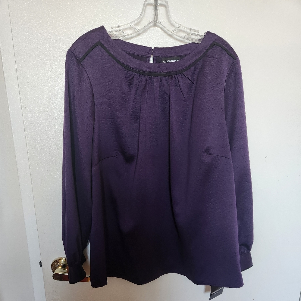 Liz Claiborne Women Mysterious Purple Blouse